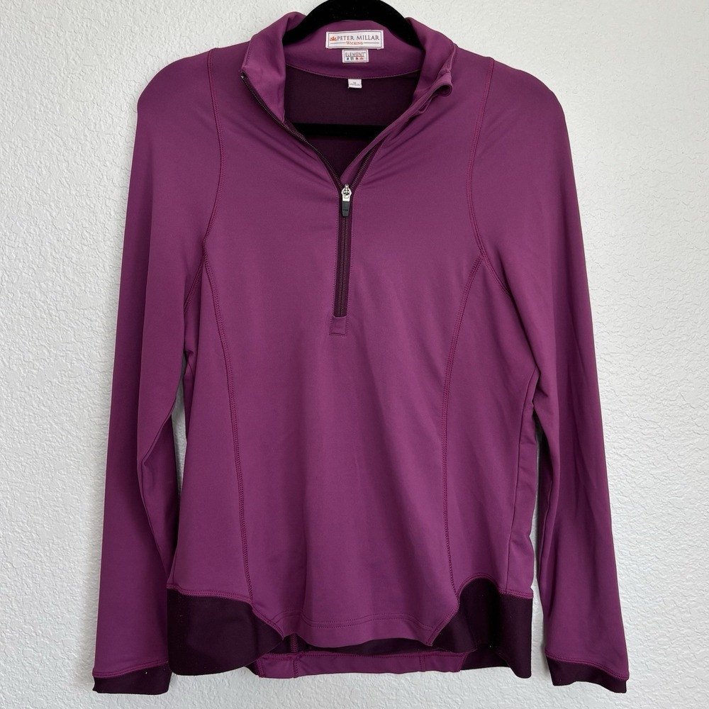Peter Millar Element Womens Medium Purple 1/4 Zip Performance Golf Pullover